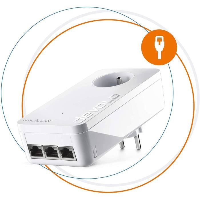 Magic 2 LAN Triple : Adaptateur CPL avec 3 ports Ethernetidéal pour TV connectéePC et console de jeux