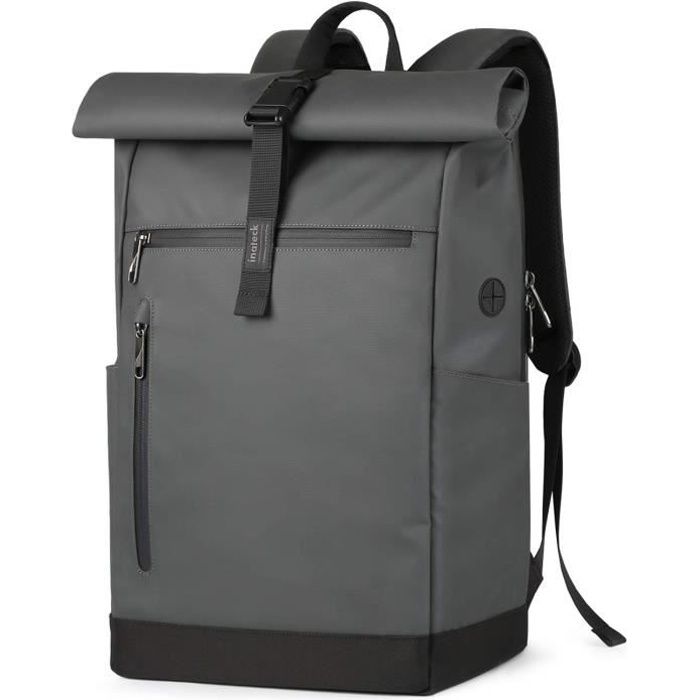 Inateck Sac à Dos Imperméable Antivol, Sac Ordinateur 17 Pouces aux Intempéries, avec Port d’Écouteurs/Câble, Sac Roll Top 30L