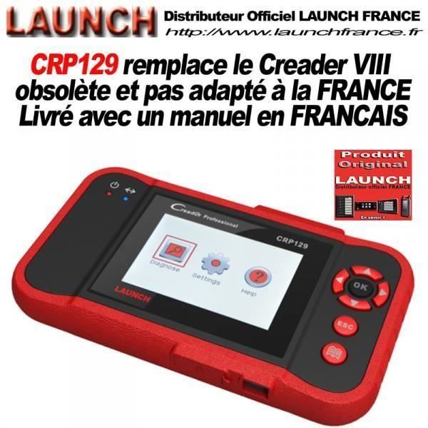 LAUNCH CRP129 PRO VALISE DIAGNOSTIC AUTO ABS - EPB - AIRBAG - MOTEUR - TRANSMISSION + eteind les voyants vidange et plaquettes