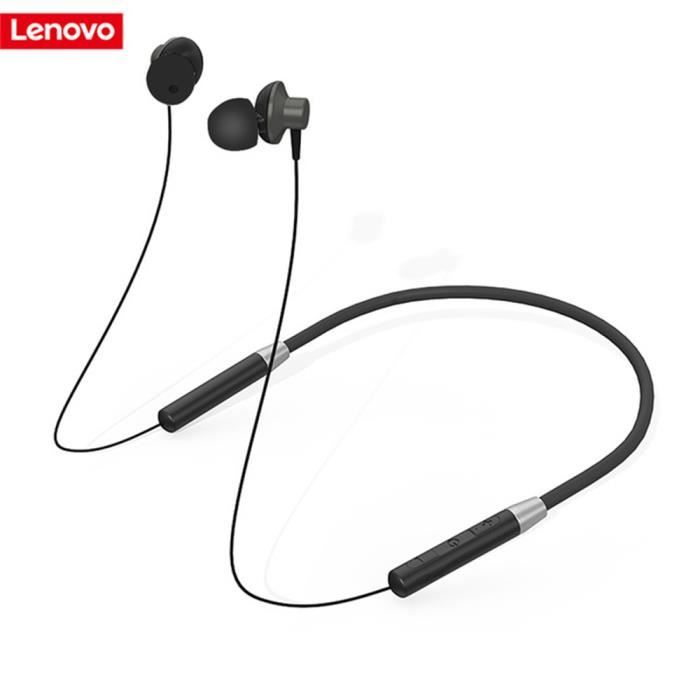 Lenovo Écouteurs Bluetooth Intra-Auriculaires avec Microphone HE05 - Noir