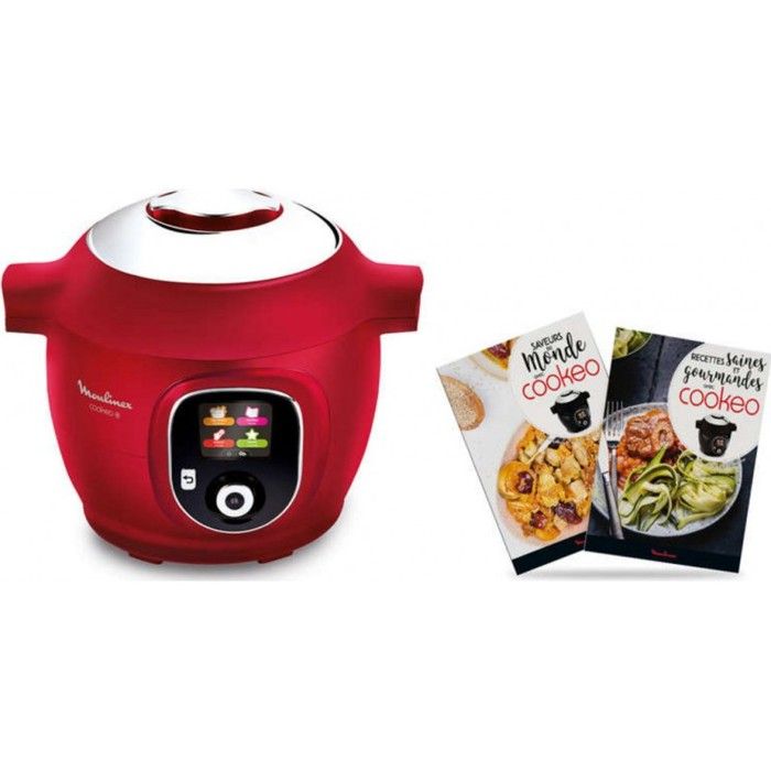 MOULINEX YY4393FB Cookéo+ Multicuiseur intelligent, 6 programmes cuisson, 180 recettes préprogrammées, 2 livres recettes