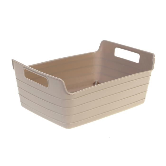 Panier souple plastique 2 anses taupe (L.28cm)