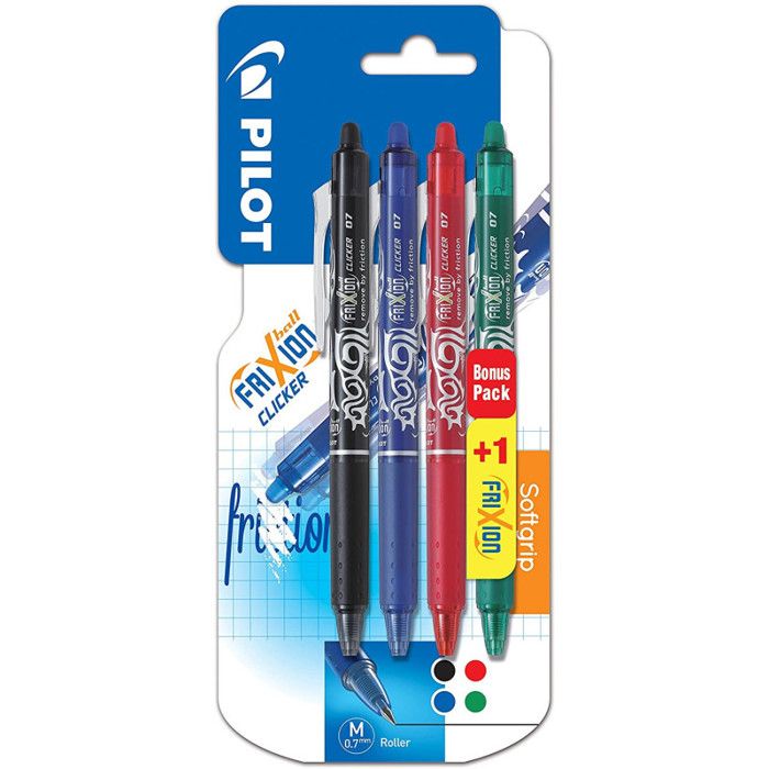 Etui de 4 Stylo roller FRIXION BALL CLICKER 07 BAS