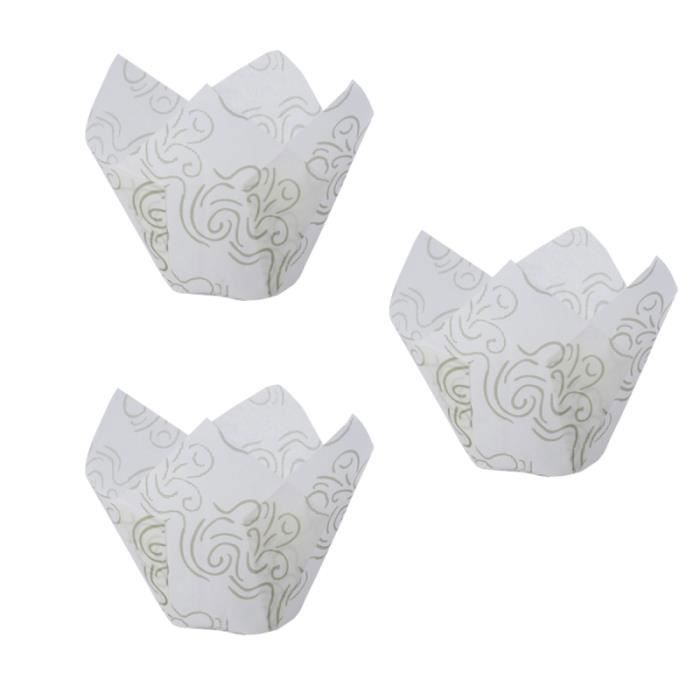 50 pièces tasses de cuisson en papier tulipe conception emballages de cupcake doublures étuis à muffins tasse de GATEAU PATISSIER