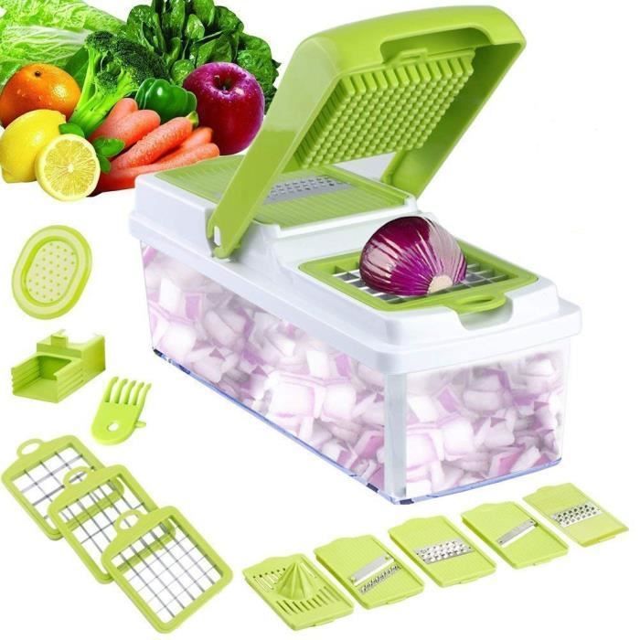 mandoline de cuisine à main fruit légume multifonction 11 en 1 Lames interchangeables réglable trancheuse accessoires pour cuisine