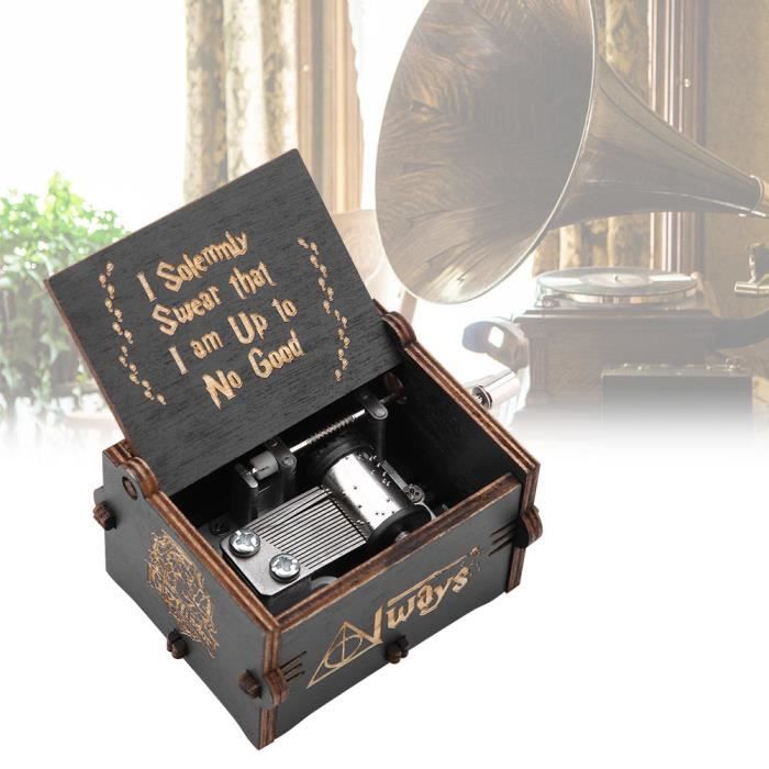 Boîte mécanique à musique à manivelle en bois Cadeau musical pour anniversaire-fête Décor pour chambre(Harry Potter) TUN25