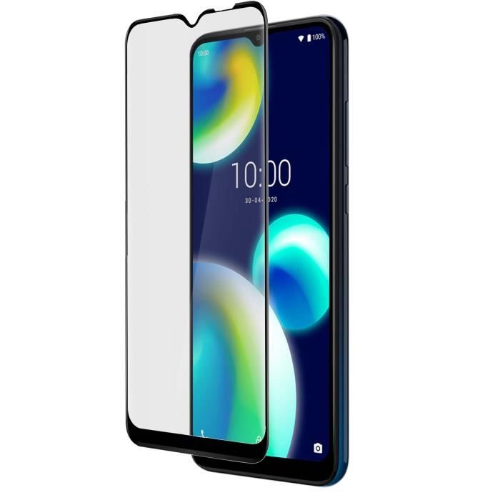 Film Wiko View 4 Lite Verre Trempé 9H Original Wiko Full Cover Contour noir Noir