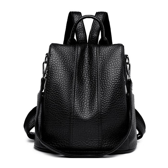 Sac à Dos Rétro En Cuir à Cordon – Femme – Noir – SODIAL – Neuf