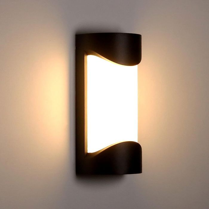 Applique murale LED intérieure/extérieure 10 W étanche IP65 en aluminium anthracite éclairage décoratif lumière 3000 K blanc chaud