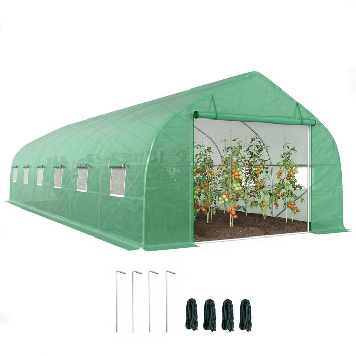 Outsunny - Serre de jardin - PE - 8x3x2m - Vert