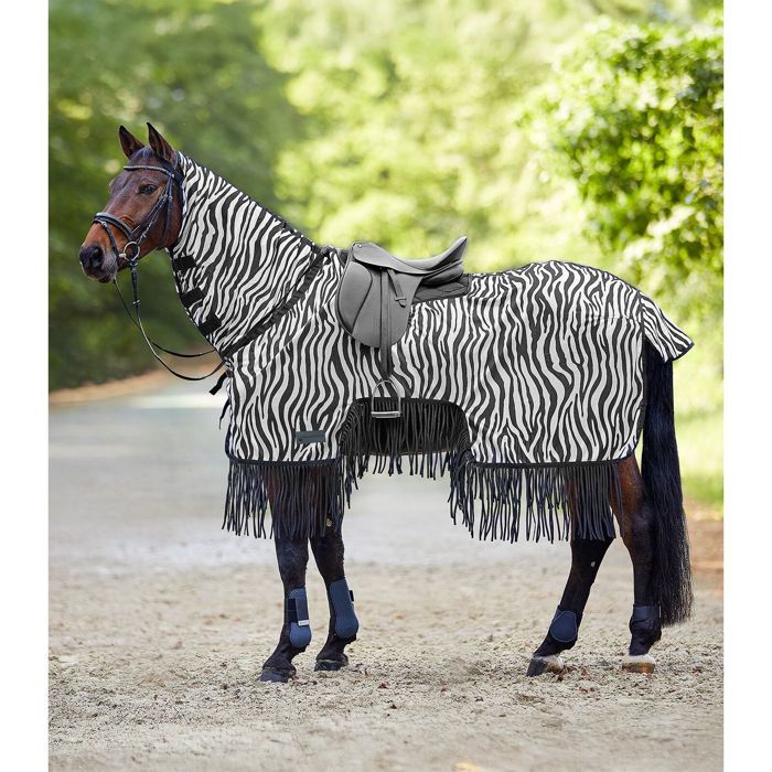 Meilleurs prix pour Chemise anti-mouches pour cheval avec franges Waldhausen Zebra - 125 cm