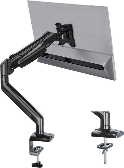 Support Ecran Pc Bras Simple Pour Moniteurs De 13 À 34 PoucesRotationCapacité De Charge 3-9KgVesa 75/100Mm