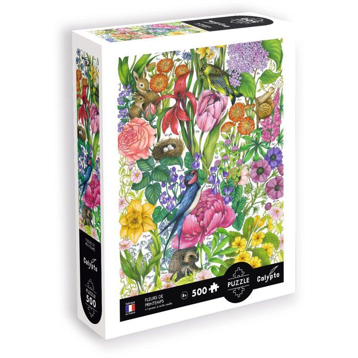 Puzzle - SENTOSPHERE - Calypto - 500 pièces - Les fleurs du Printemps - Toucher soyeux - Dès 8 ans Puzzle - SENTOSPHERE - Calypto - 500 pièces - Les fleurs du Printemps - Toucher soyeux - Dès 8 ans
