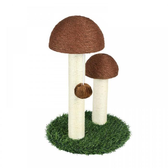 Comparer les prix de YIYI. Arbre à chat en forme de champignon avec boule - très adapté aux chats pour aiguiser leurs griffes -  H:45cm.