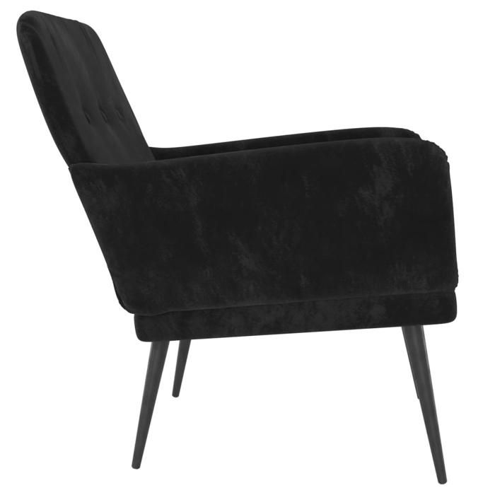 CHIC 1 PLACE Fauteuil scandinave - Noir 62x79x79 cm - Velours 62x79x79 cm @58