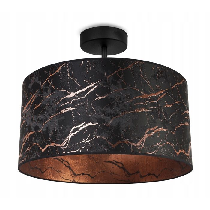 Plafonnier - Light-Home - Werona 2400/40/KB - Métal - Noir/Blanc - Abat-jour Velours