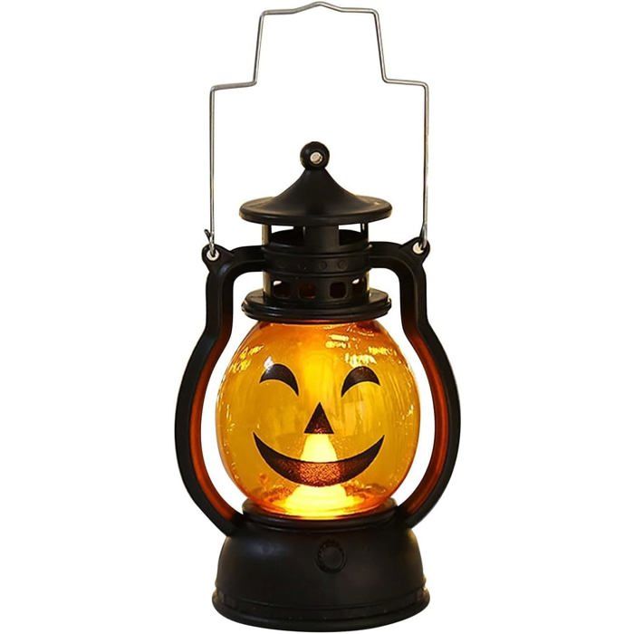 Lanterne Citrouille Halloween avec Bougie LED Luminaire Décoratif Portable pour Jardin Intérieur et Extérieur Halloween