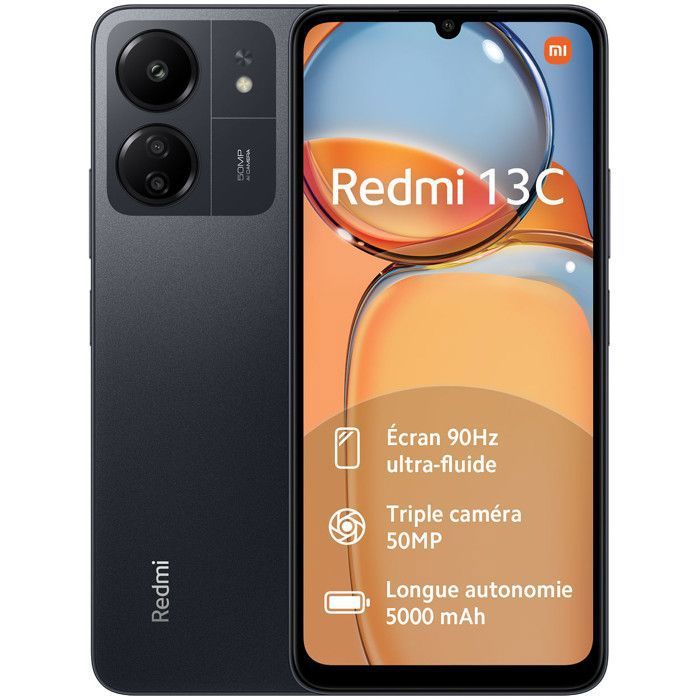 SMARTPHONE - XIAOMI - REDMI 13C - 128Go - 6.74 pouces - 5000mAh - Noir