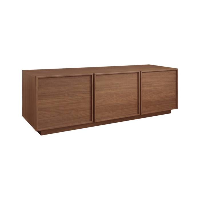 Meuble TV décor bois noyer 3 portes L 140 x P 43 x H 45cm - Kuba Meuble TV décor bois noyer 3 portes L 140 x P 43 x H 45cm - Kuba