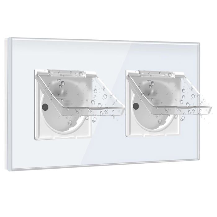 Prise Électrique Étanche 16A Avec Couvercle 180° Gris – Prise Murale 1 Gang Protection Enfant IP Sécurité