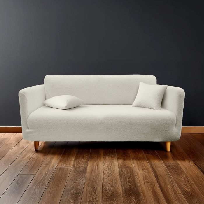 Housse de canapé extensible bouclette Naturel 230x60x105 cm