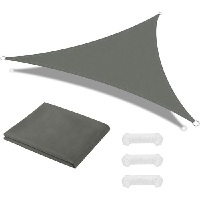 Voile dombrage Triangle 6 6 6m Toile Ombrage avec 3 Corde Libre Auvent Imperméable UV Protection Imperméable Toile Ombrages pou