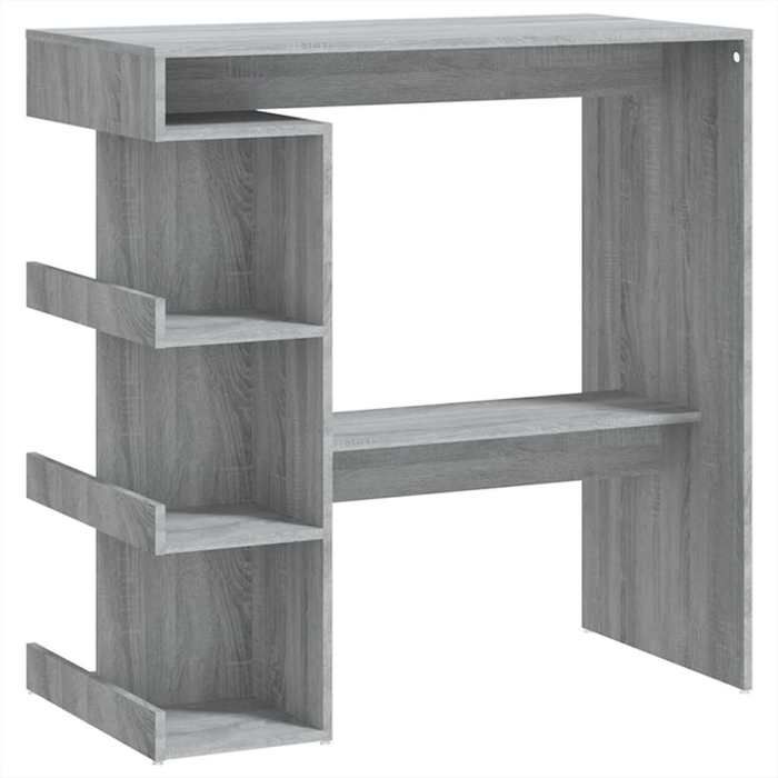 RUIG* CHIC Table de bar - Comptoir de bar - KENNETH - et étagère de rangement Sonoma gris 100x50x101 5cm37350