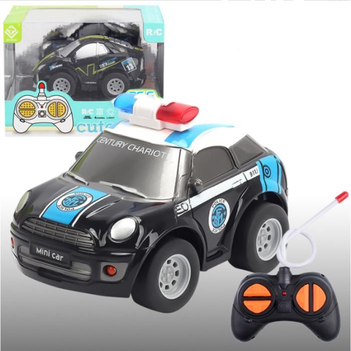 Véhicule radiocommandé - Voiture de police télécommandée -1:43 - dès 3 ans - Noir