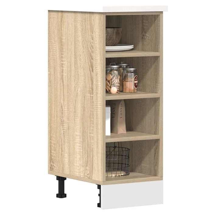 Meuble bas de cuisine - vidaXL - Riga - Chêne Sonoma - 30x445x815 cm - Bois dingénierie - Pieds réglables