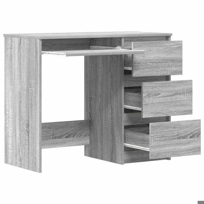 Bureau BURKE Gris Table à écrire - 1 PERSONNE - Sonoma gris 90x45x76 cm - Bois dingénierie BB485
