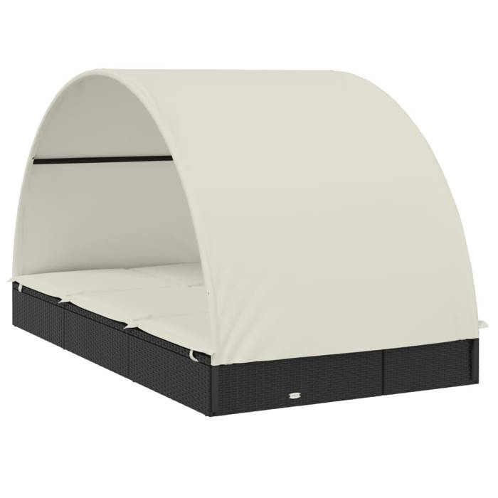 Sale 2026 Transat 2 places - BURKE - LIT DOUBLE - Pour jardin - avec toit rond noir 211x112x140 cm Cc366