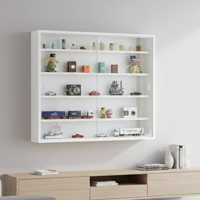 Vitrine Oulx Dmora en Bois Melaminé Blanc 60x80x10h cm Vitrine Oulx Dmora en Bois Melaminé Blanc 60x80x10h cm