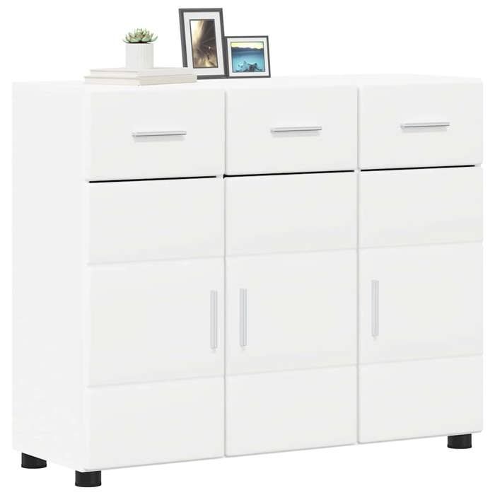 Printemps 2026 SoldesBuffet de rangement/Buffet Bahut - Buffet salle à manger avec étagère Blanc 885x305x73 cm Bois dingénierie