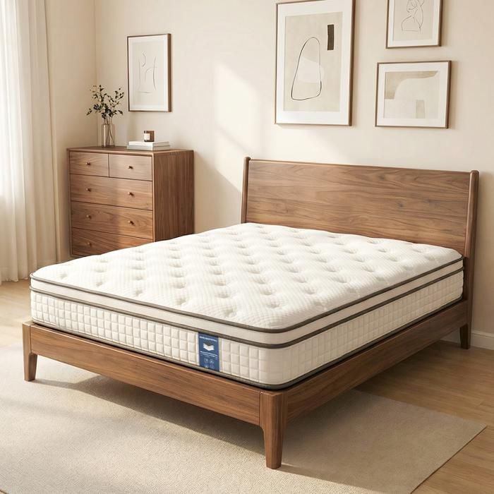 Matelas 160x200 cm UKing - Très épais 25 cm - Mémoire de Forme + Ressorts 7 Zones Blanc - Hypoallergénique & Réversible