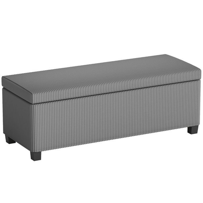 Banquette avec espace de rangement canapé dappoint pour le salon la chambre le couloir revêtement en corduroy couleur gris