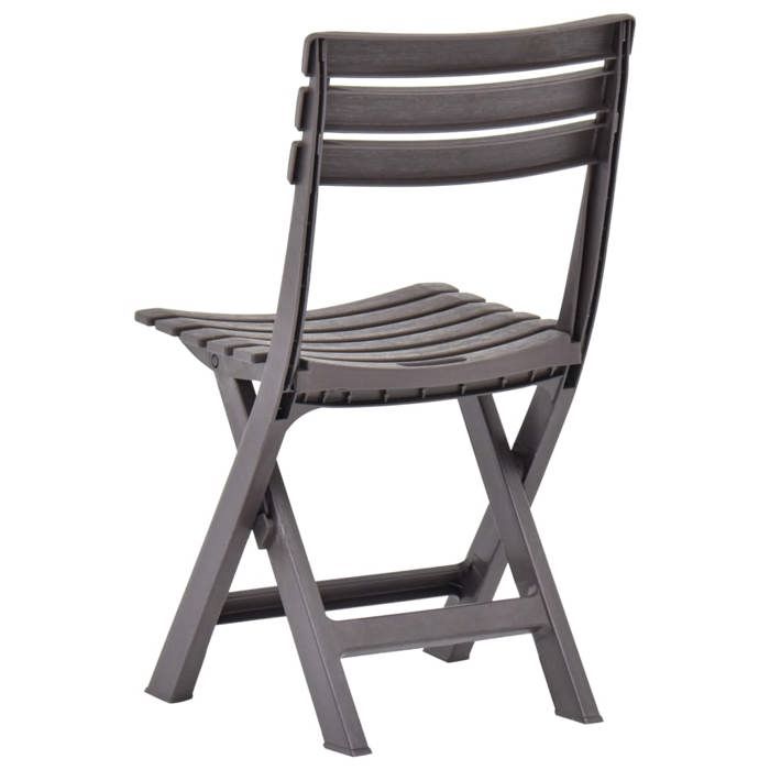 Chaises de jardin pliables - (lot de 2) - Meuble de Siège - Plastique Mocha CC2053