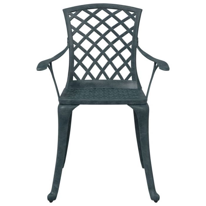 Chaises de jardin - (lot de 2) - Meuble de Siège - vert aluminium coulé CC1766