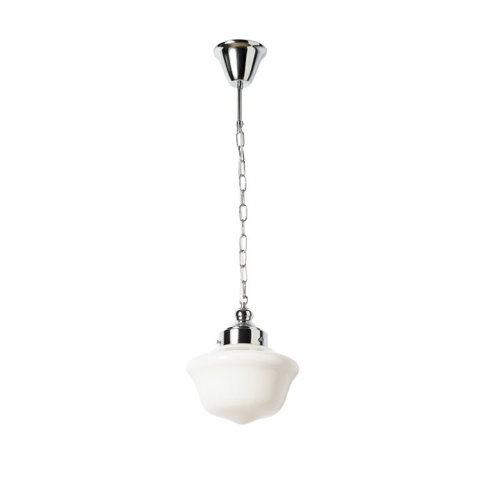 Suspension TULIPE Verre Opalin Blanc Crème avec Chaîne Métallique Réglable 90 cm Douille E27 Luminaire Élégant