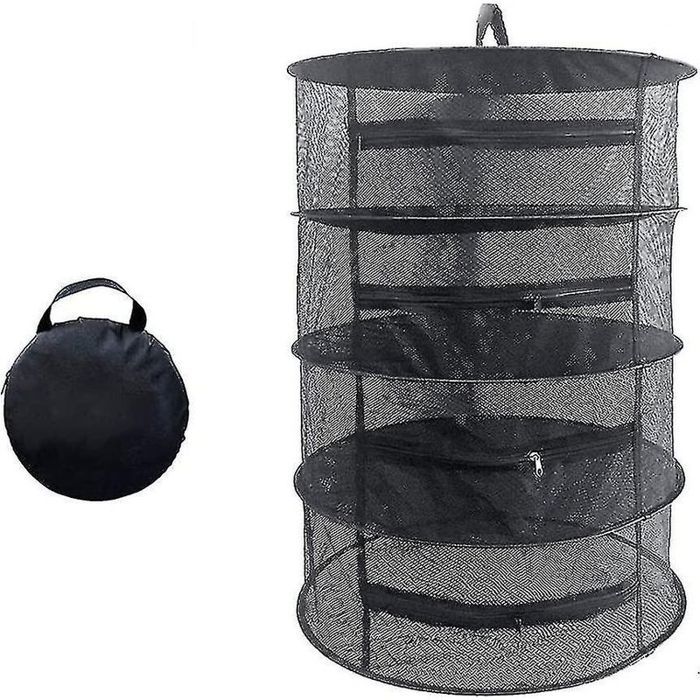 Filet de séchage suspendu de 60 cm de diamètre pour herbes aromatiques légumes plantes et vêtements (noir)