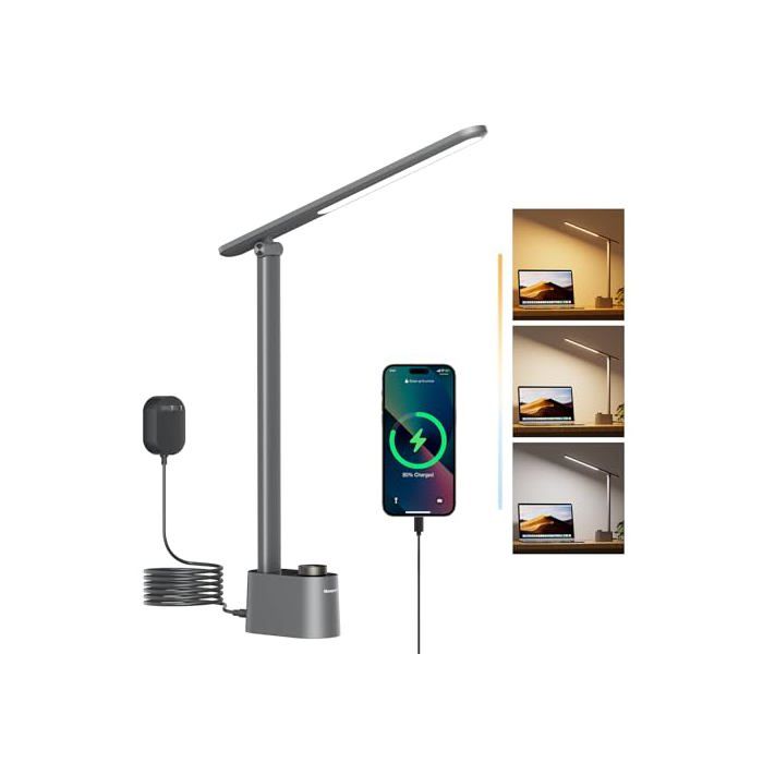 Lampe à de Bureau Sunturalux Lampes de Bureau Grises pour Bureau - Seize If Grey - Plastique - Lampe de bureau Lampe à de Bureau Sunturalux Lampes de Bureau Grises pour Bureau - Seize If Grey - Plastique - Lampe de bureau