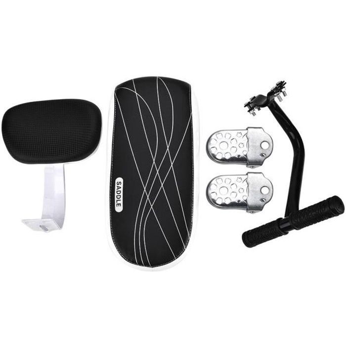 Siège Enfant Vélo Avec Dossier, Accoudoirs Et Repose-pieds – Coussin Rembourré, Structure Acier, Compatible Porte-bagages Standard