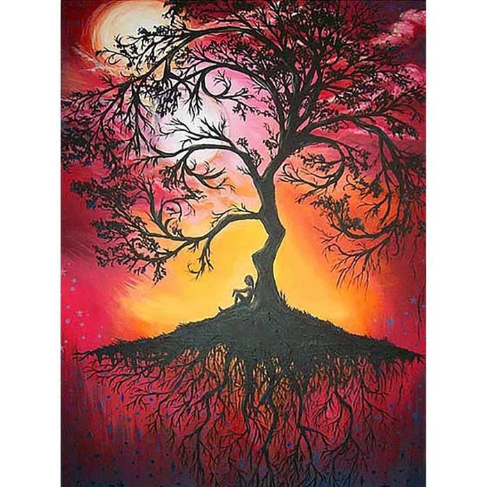Kit Peinture Diamant Voilier Au Clair De Lune - 50x70cm DIY Art Thérapie