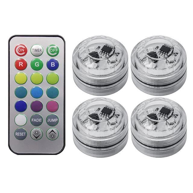 4 pièces avec télécommande - Lampe LED adhésive sans fil avec