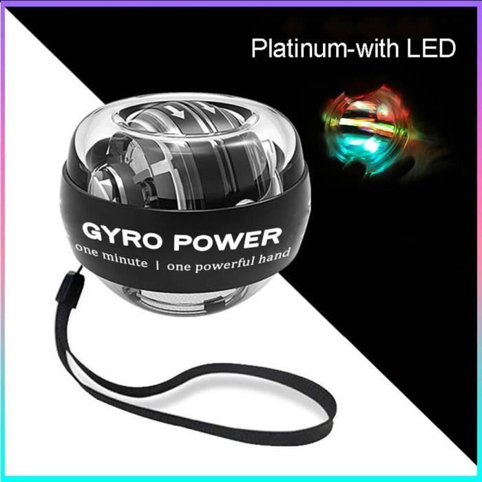 HOMURY Gyroball Autostart - Balle Gyroscopique LED Pour Musculation Des Mains Et Poignets | Appareil D'entraînement Portable Avec Bracelet