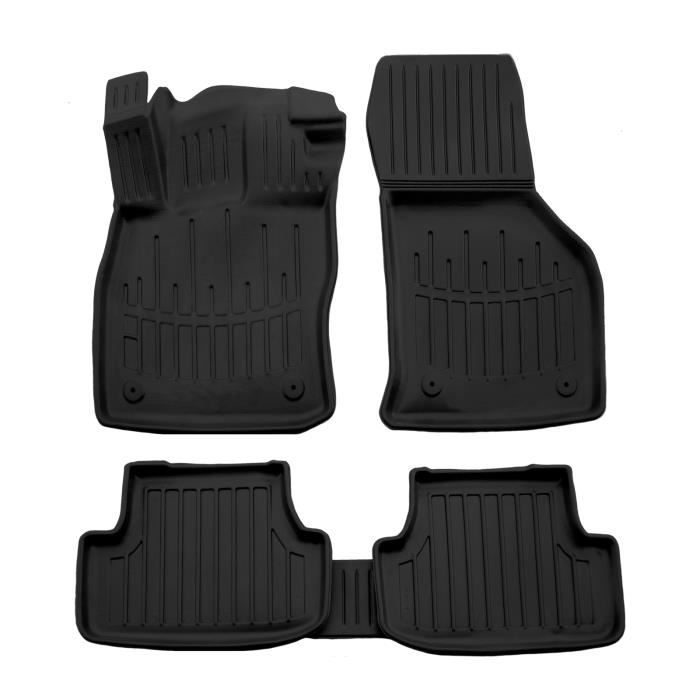 Tapis De Sol En Caoutchouc Noir Pour VW Crafter 2006-2017 - Lot 3 Pièces - Antidérapant, Lavable - Garantie 2 Ans