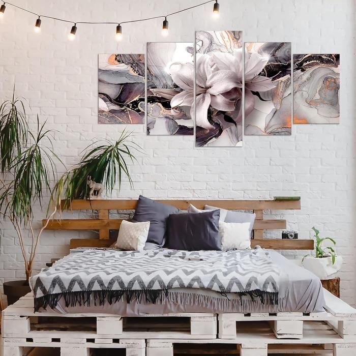 Decomonkey - Tableau Impression Sur Toile Fleurs 90x60cm - Décoration Murale Salon Et Appartement