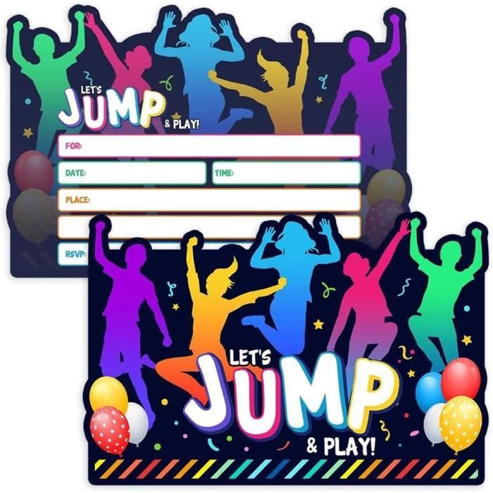 Jump Carte Invitation 12 Pièces Jump Carte Invitation Enfant Anniversaire Cartes D'Invitation À ...