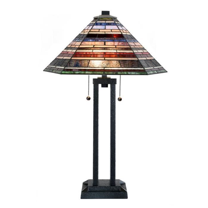 Coloured By Art - Tiffany Lampe - Tiffany Lampe de table Industrial large