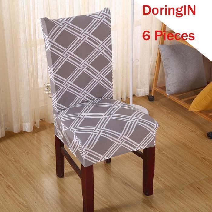 1/2/4/6 Pcs Diamond Lattice Stretch Imperméable Xl Housses De Chaise