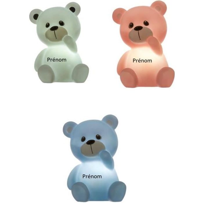 Veilleuse Led Ourson Personnalisable Prenom 3 Couleurs Au Choix Cdiscount Puericulture Eveil Bebe